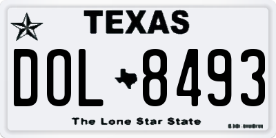 TX license plate DOL8493