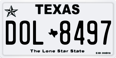 TX license plate DOL8497