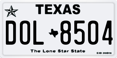 TX license plate DOL8504