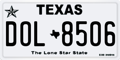 TX license plate DOL8506