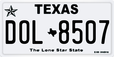 TX license plate DOL8507
