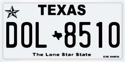 TX license plate DOL8510