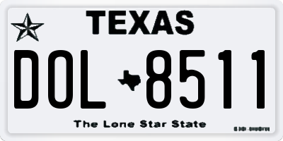 TX license plate DOL8511