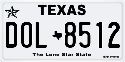 TX license plate DOL8512