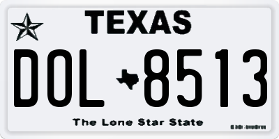 TX license plate DOL8513