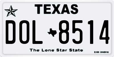 TX license plate DOL8514