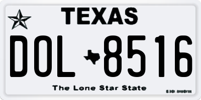 TX license plate DOL8516