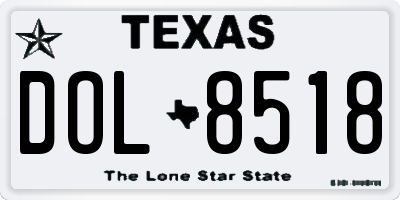 TX license plate DOL8518