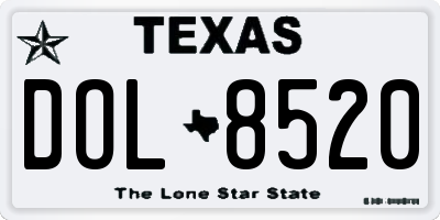 TX license plate DOL8520