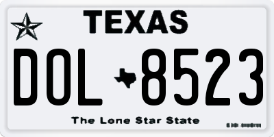 TX license plate DOL8523