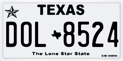 TX license plate DOL8524