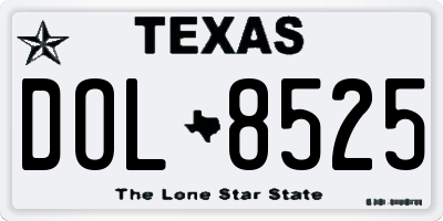 TX license plate DOL8525
