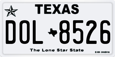 TX license plate DOL8526