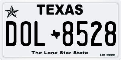 TX license plate DOL8528