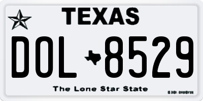 TX license plate DOL8529