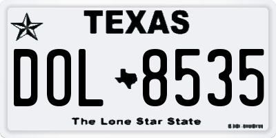 TX license plate DOL8535