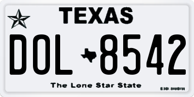 TX license plate DOL8542