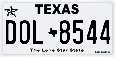 TX license plate DOL8544