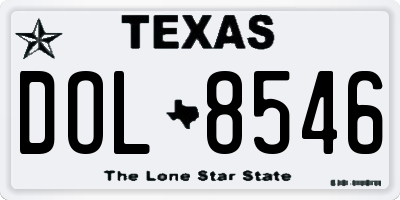 TX license plate DOL8546