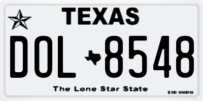 TX license plate DOL8548