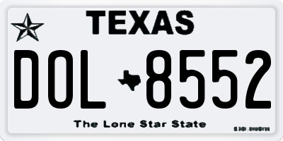 TX license plate DOL8552