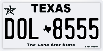 TX license plate DOL8555