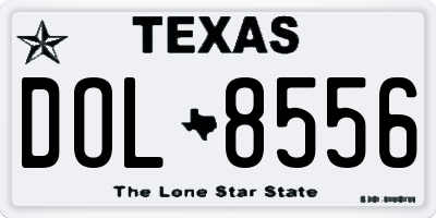 TX license plate DOL8556