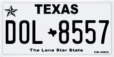 TX license plate DOL8557