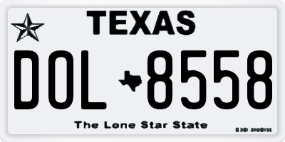TX license plate DOL8558