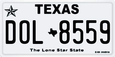 TX license plate DOL8559