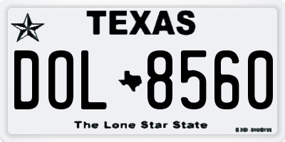 TX license plate DOL8560
