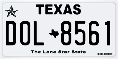 TX license plate DOL8561