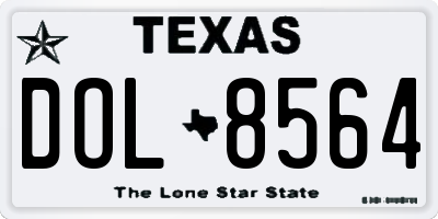 TX license plate DOL8564