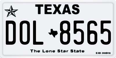 TX license plate DOL8565