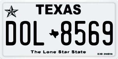 TX license plate DOL8569
