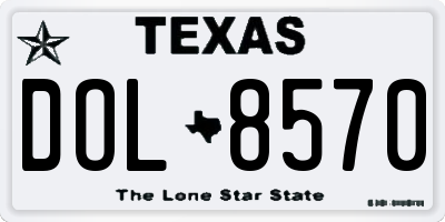 TX license plate DOL8570