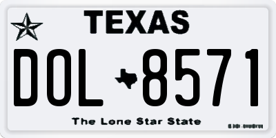 TX license plate DOL8571
