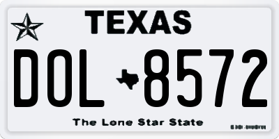 TX license plate DOL8572