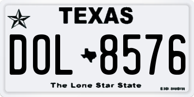 TX license plate DOL8576