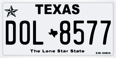 TX license plate DOL8577