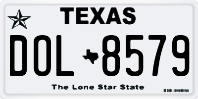 TX license plate DOL8579