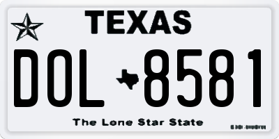 TX license plate DOL8581