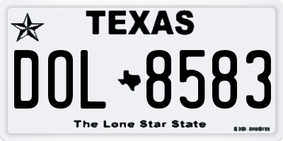 TX license plate DOL8583