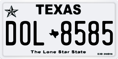 TX license plate DOL8585
