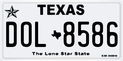 TX license plate DOL8586