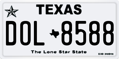 TX license plate DOL8588