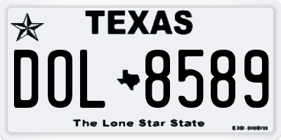 TX license plate DOL8589