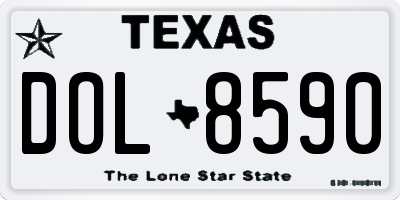 TX license plate DOL8590