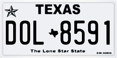 TX license plate DOL8591