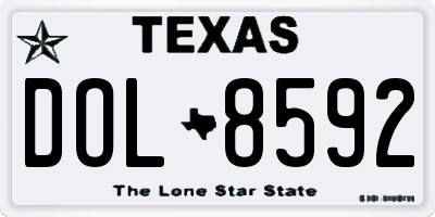 TX license plate DOL8592
